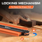 JOREST Contour Gauge with Lock (10 Inch), Gifts Ideas for Men Dad Carpenter Handyman, Profile Tool for Tile Flooring, Carpet laying, Woodworking, Measuring Angle/Shape/Outline/Edge