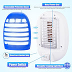 Indoor Bug Zapper Plug in Electronic Mosquito Zapper Fly Zapper Lamp for Bug Insect Trap for Home, Bedroom, Living Room, Office Indoor Use, Pack of 6, Blue ﻿