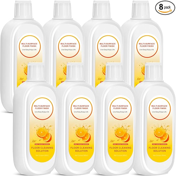 8 Pack 4000ml Floor Cleaning Solution Compatible with Tineco Floor One Ifloor Series Floors Cleaner Refill Solution Wet Dry Vacuum Mops Solutions(Orange Scent)