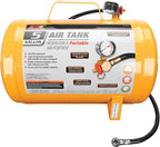 Performance Tool W10005 Hi-viz 5-Gallon Horizontal Portable Air Tank With Tire Air Chuck , Yellow