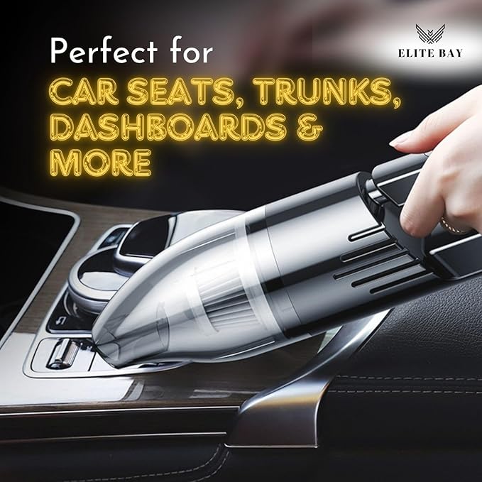 Car Vacuum Cleaner – 120W High-Power Cordless Mini Vacuum with USB Charging | Dual 2000mAh Battery | Lightweight 0.36kg | 0.5L Dust Capacity | Compact Handheld Cleaner Car Home Office