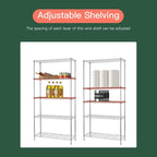 FDW 14" D×36" W×72" H Wire Shelving Unit Metal Shelf with 5 Tier Adjustable Layer Rack Commercial Strong Steel for Restaurant Garage Pantry Kitchen，Chrome