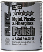Flitz Metal Polish Paste - 2lb Can of USA-Made Polish for Solid Chrome, Stainless Steel, Aluminum- Non-Abrasive for Light Oxidation - Requires Manual Buffing - Not for Plated/Coated Surfaces (6 Pack)
