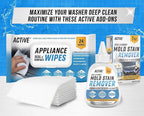 ACTIVE Washing Machine Cleaner for Pet Owners Enzymatic Deep Clean Descaler for Cat & Dog Hair, Urine, Odor, Residue, 24 Septic-Safe Tablets for Top Load, Front Loader, HE Washer Tub - 1 Year Supply