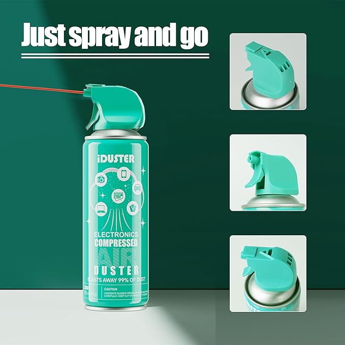 iDuster Disposable Compressed Air Duster, Computer Keyboard Cleaner,3 Packs