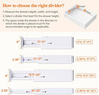 Lifewit 8 Pack 2.36" High Drawer Dividers 28-43.5cm/11-17" Adjustable Drawer Organizer for Clothes/Utensils, Expandable Drawer Separator in Dresser/Kitchen/Bedroom/Office Organization & Storage White
