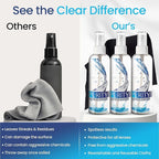 Purity Eyeglass Lens Cleaner Spray Kit - 3 x 8oz Lens Cleaner Spray Bottle + 2 Microfiber Cloth for Cleaning - Safe for All Lenses (AR Coated Included), Eyeglasses and Screens