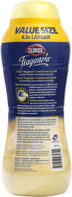Clorox Fraganzia Laundry Scent Booster Crystals, In-Wash Fragrance Beads for Fresh-Smelling Clothes & Linens, Safe for All Fabrics & Colors, Easy-Pour Bottle, Vanilla Scent, 70 Oz