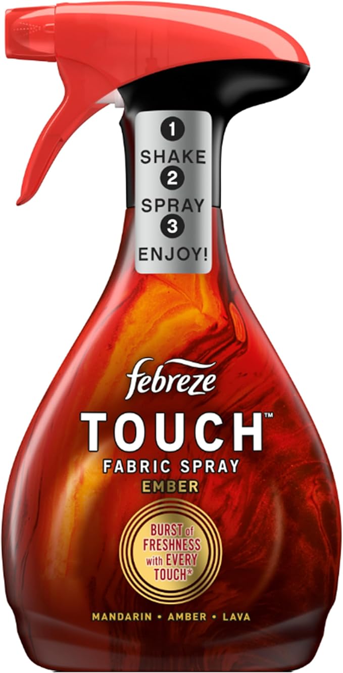 Febreze Touch Fabric Refresher, Odor Eliminating Fabric Spray, Ember Scent, Fabric Deodorizer for Couches, Upholstery, Carpets and More, 16.9 oz.