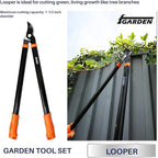 iGarden 3 Piece Combo Garden Tool Set with Lopper, Hedge Shears and Pruner Shears, Tree & Shrub Care Kit