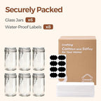 ComSaf 16oz Pint Jars with Airtight Lids (Set of 6), Cylindrical Glass Canisters for Sourdough Starter, Overnight Oats, & Pantry Organization, 500ml Hermetic Jars for Fermenting, Coffee & Spices
