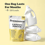 Pronounce Laundry Detergent Powder Alternative | Cleaner Ingredients. Safer for Sensitive Skin. Stain + Smell Fighting. With Essential Oils. HE Safe - 120 Loads (Lemon).