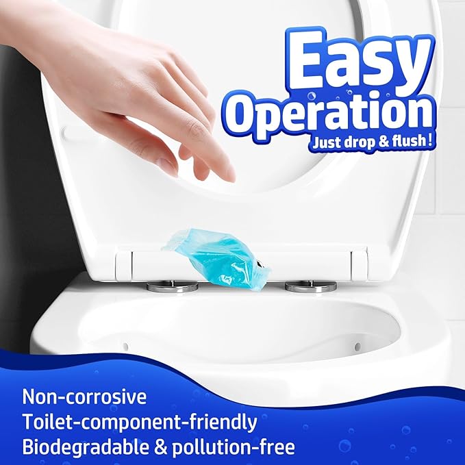 Vacplus Septic Tank Treatment - 24 Packs for 2-Year Supply, Bucket-Packed Septic Tank Treatment Packets, Dissolvable & Flushable Septic Tank Treatment Enzymes with Easy Operation for Wastes & Odors