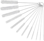 Straw Cleaner Brushes Sets, 12 Pieces 8.2 Inch Botthle Cleaning Brush and Nylon Tube Brush Brush Kit for Sippy Cup, Tumbler, Water Bottle, Drinking Straw (White)