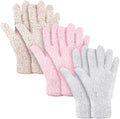 Patelai 3 Pairs Microfiber Plant Dusting Gloves Leaf Cleaning Gloves for Indoor Plants, Blinds, Furniture, House (Pink,Nude,White,Large)