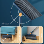 37.8in Broom and Dustpan Set Foldable Hand Broom for Home & Kitchen with Rotatable Standing Storage, Buckle Type Broom with Dustpan Combo Set Outdoor Brooms Cleaning Tool Apartment Essentials (Blue)