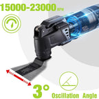 WORKPRO Oscillating Multi-Tool Kit for Christmas, 3.0 Amp Corded Quick-Lock Replaceable Oscillating Saw with 7 Variable Speed, 3° Oscillation Angle, 17pcs Saw Accessories, and Carrying Bag