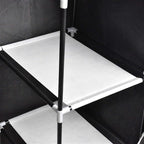 Portable Closet Wardrobe,71'' Closet Storage Organizer Rack with Shelves and Cover for Hanging Clothes, Non-Woven Fabric, Quick and Easy to Assembly (Gray)