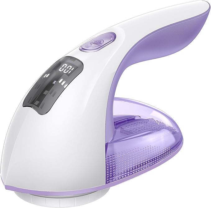 Rechargeable Fabric Shaver and Lint Remover, 3-Speed Adjustable Sweater Shaver with 6-Leaf Replaceable Stainless Steel Blades, 2.6Inch Large Mesh, Removable Bin for Clothes Fuzz, Lint, Pills, Bobbles