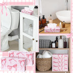 Yinder 12 Packs Facial Tissue Box 1560 Sheets Soft Facial Tissue Box for Fall Halloween Christmas 2 Ply 130 Sheets Disposable Travel Tissues Bulk for Car Household Kitchen(Pink Bow)