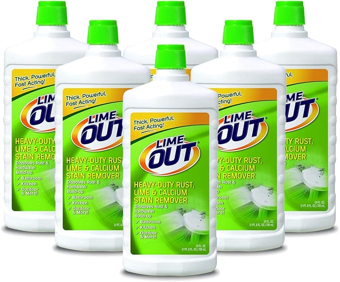 Lime Out Heavy-Duty Rust, Lime, Calcium, Rust Stain Remover, 24 Ounce, Pack of 6