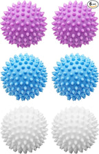 6PCS 2.3 Inch Laundry Dryer Balls, Reusable Drying Balls for Clothes and Fabric Softening (Mixed Colors)