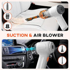 Mini Car Vacuum Cleaner, Small Handheld Vacuum Portable Cordless 3 in 1 Dust Buster & Air Blower & Hand Pump, 15000PA Rechargeable Hand Vacuum High Power for Car, Home, Office