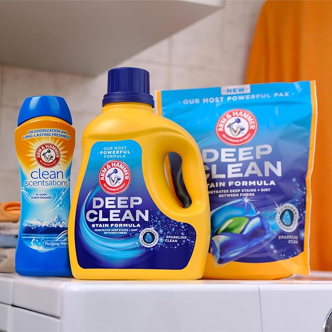 ARM & HAMMER Deep Clean Stain Formula, Laundry Detergent Power Paks, 21 ct.