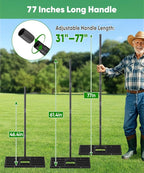 44x10 inch Lawn Leveling Rake, Upgraded Lawn Leveler Tool Heavy Duty Reinforced Connection, Garden Rake with Adjustable Long Handle, Ground Leveler for Yard Smoothing Soil Grass Dirt Sand