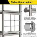 GIOTORENT 5-Wire Standing Storage Shelf, Metal Shelving Unit Pantry Rack for Laundry Kitchen Bathroom Organizer(Silver)