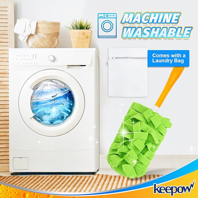 KEEPOW 20 Pack Reusable Duster Refill Compatible with Swiffer Duster Refill, Microfiber Dusters for Cleaning, 360° Heavy Duty Duster Refills, Fleece Refills(Handle is Not Included)