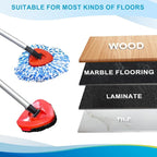 8-Pack Reusable Mop Head Replacement for O Cedar RinseClean 2-Tank System, Microfiber Spin Mop Refills Compatible with Vileda 2-in-1 Turbo Triangle