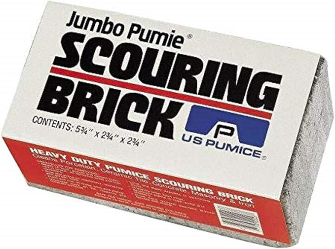 PUMIE JUMBO U.S Pumice Scouring Brick, Large Scale Heavy Duty Pumice Cleaning Brick for Flat Top Grills, Griddle Stains & Grease, Jumbo Pumice Cleaning Bar for Rust, Tiles & Pools - JPS-12 (Pack of 1)