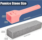 6 Pack Pumice Stone for Cleaning,Pumie Scouring Stick with Handle, Heavy Duty Toilet Pumice Stone for Toilet, Hard Water Toilet Ring Remover, for Toilet, Pool Tile, Sink, and Bathroom