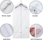 MsKitchen 6 Pack Garment Bags for Hanging Clothes (24x40") - Dustproof Suit Bags for Closet Storage - Durable PEVA Covers with Sturdy Zipper for Coats, Jackets & Dresses (Translucent)