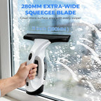 Plubedo Window Vacuum Squeegee Cordless Electric Window Cleaner Tool 11 inches Window Cleaning Kit Shower Squeegee for Shower Doors, Mirrors, Car Windshields and Tiles