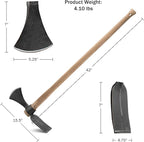 Cutter Mattock Digging Tool - 42” Garden Hoe and Hand Pick Axe Splitting Hatchet with Steel Blades and Wood Handle -Pickaxe for Digging Tools for Hard Ground, Weeding, Planting by Kings County Tools
