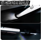 Handheld Cordless Vacuum Cleaner, Portable Car Vacuum with 18KPa Suction Power, Quick-Charge Hand Vac with LED Headlight & Storage Dock for Home Office Desk Keyboards Pet Hair, White