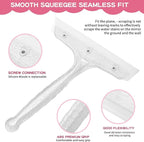 8" Silicone Shower Squeegee for Glass Doors with Silver Hair Comb Set, Bathroom,Kitchen Safe Water Blade, Car Window,Mirror, Tile Scraper — Ideal for Hair Care and Glass Cleaning