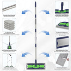 Microfiber Mops for Hardwood Floor Cleaning: MEXERRIS Flat Floor Mop with 4 Washable Pads 59" Adjustable Handle - Dust Dry Mops for Kitchen Bathroom Tile Laminate Wood Vinyl - Home Commercial Mop