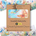 Swedish Dishcloths for Kitchen - Ecofriendly Reusable Paper Towels, Biodegradable Dish Cloths - Cellulose Sponge Dish Cloths for Washing Dishes - 8 Pack (Butterfly)