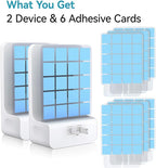 Innovative Double-Sided Flying Insect Trap for House Indoor, Plug-in Light Bug Catcher Killer for Flies, Fruit Fly, Gnats, Mosquito, Moths, Best Home Sticky Traps (2 Devices 6 Cards)