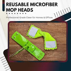 Green Direct Washable Microfiber Mop Head (3 Pack) - Microfiber Replacement Mop Pads 16 x 5.5 Inches for Cleaning of Wet or Dry Floors - Professional Home/Office Cleaning Supplies, Green Color