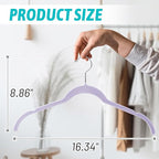 Sishynio 30 Pack Velvet Hangers - Non Slip Slim Hangers for Closet Organization, Space Saving Clothes Hangers with Notches for Dresses, Shirts(Purple)