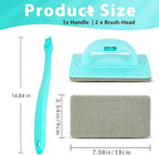 Professional Window Screen Cleaner- Large Brush Face for Door Mesh Cleaning- Detachable Mesh Screen Cleaning Tool- Wet and Dry Dual-Use (Two Brush Heads)