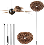 Ceiling Fan Cleaner Duster Reusable Microfiber Ceiling Fan Blade Cleaner Removable Duster with Extension Pole Adjusts 13 to 49.7 Inch for Cleaning Walls Furniture Door Window Top (Beige Brown)