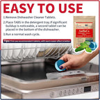 Dishwasher Cleaner Tablets 90 Counts Mint Fresh Tabs Deep Cleans inside 360° Grease Limescale Cleaning More Active Eco Friendly Plastic Free Long Lasting,Cleans The Machine Not The Dishes