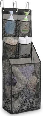 ALYER Multifunctional Over The Door Laundry Basket,Behind The Door Storage Organizer for Laundry,RV,Dorm,Bathroom,Bedroom,Pantry, Nursery,Kitchen,Black