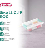 Sterilite 18-Pack Clip Box, Stackable Clear Plastic Bins with Latching Lids, Small - Writing, Arts or Crafts Supplies Storage Containers for Home, Office, Classroom and Workshop Organization