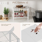 Golpart Small 2 Tier Shelves Storage Wire Shelving Unit Metal Shelf Adjustable Organizers Storage Shelving for Bathroom Laundry Room Kitchen Pantry12”D x 18”W x 12.2”H White